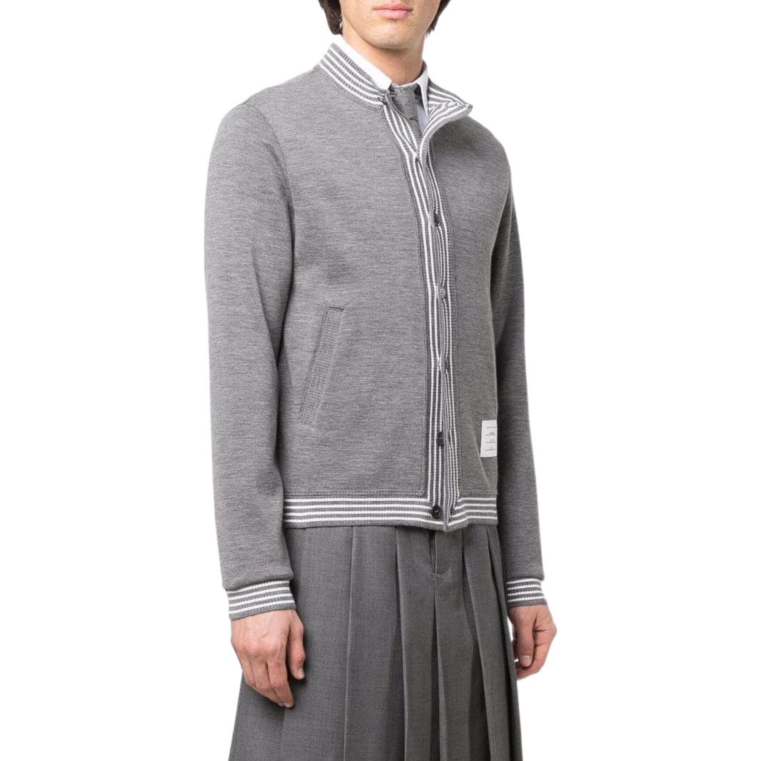 THOM BROWNE FW22 Stripe Trim Single-Breasted Long Sleeve Sweater Men Grey MJT354A-J0020-035 圖 5