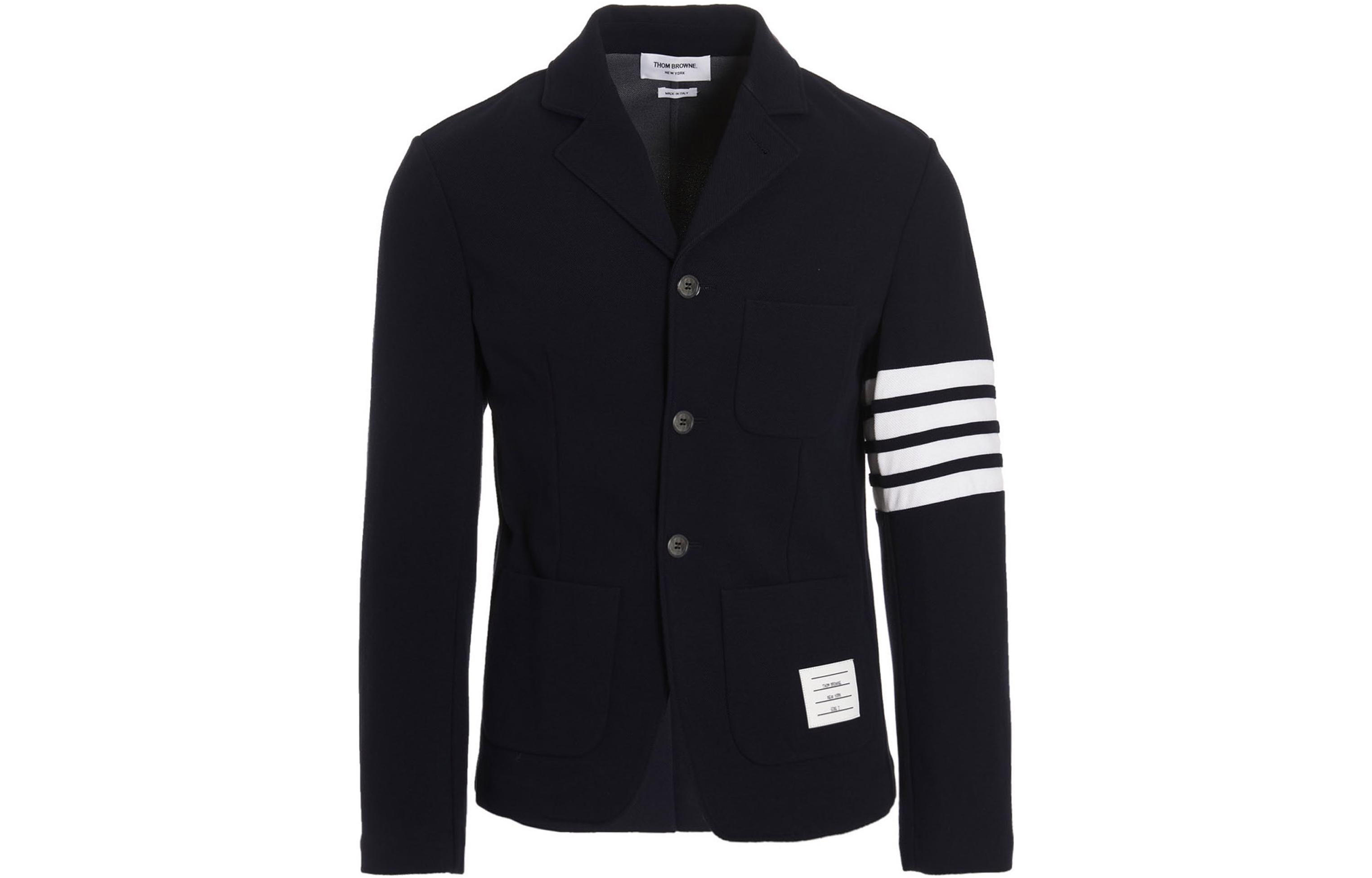 Thom Browne FW22 Striped Collar Single-Breasted Sports Jacket Blue Men MJT344A-J0008-415