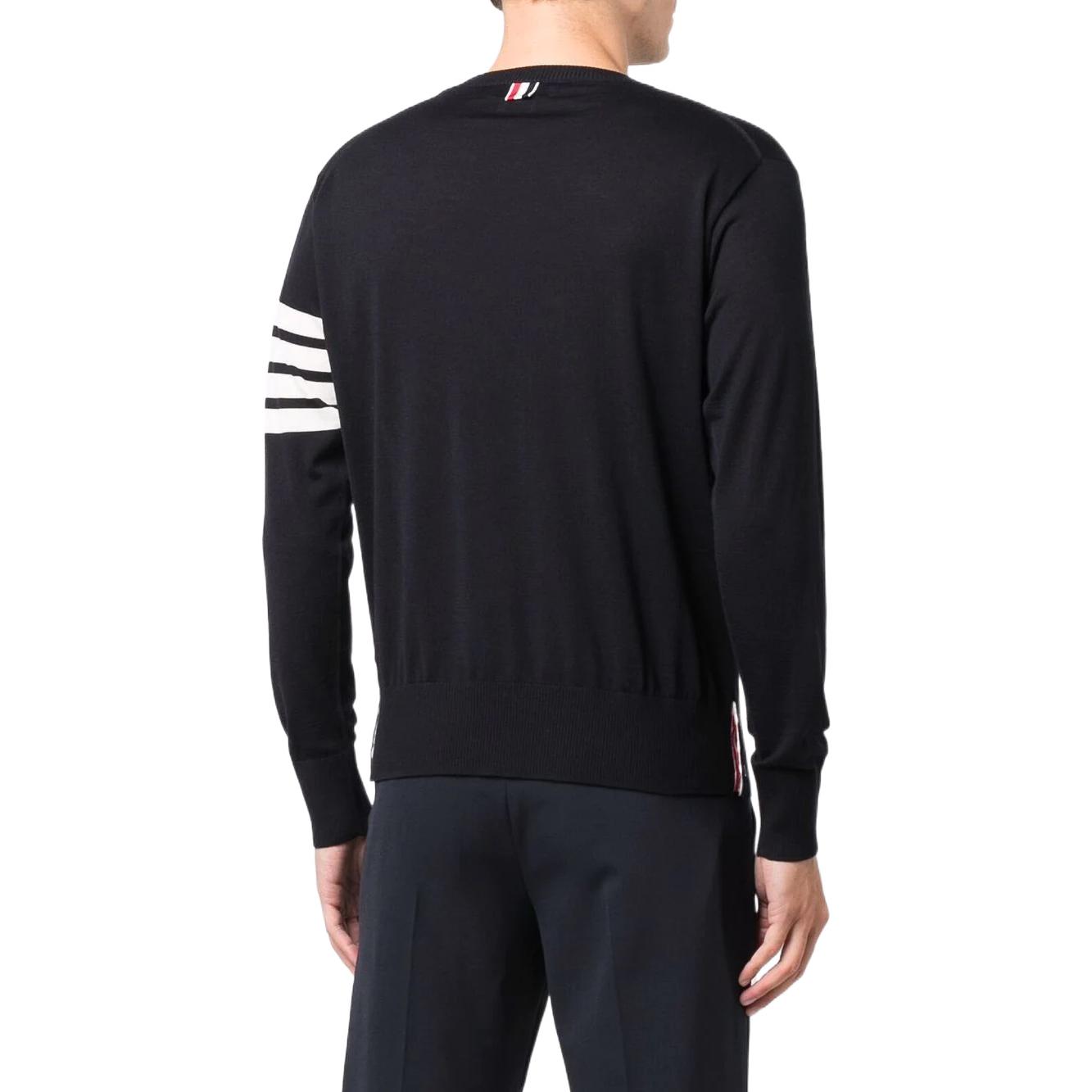 THOM BROWNE FW22 Striped Crewneck Wool Knit Sweater Navy Blue (). MKA00-2AY1014-415 圖 5