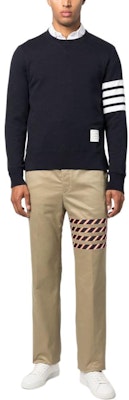 THOM BROWNE 2022秋冬條紋細節高腰直筒長褲卡其色男款 MTU316A-03788-275 Shop THOM BROWNE 2022秋冬條紋細節高腰直筒長褲卡其色男款 MTU316A-03788-275