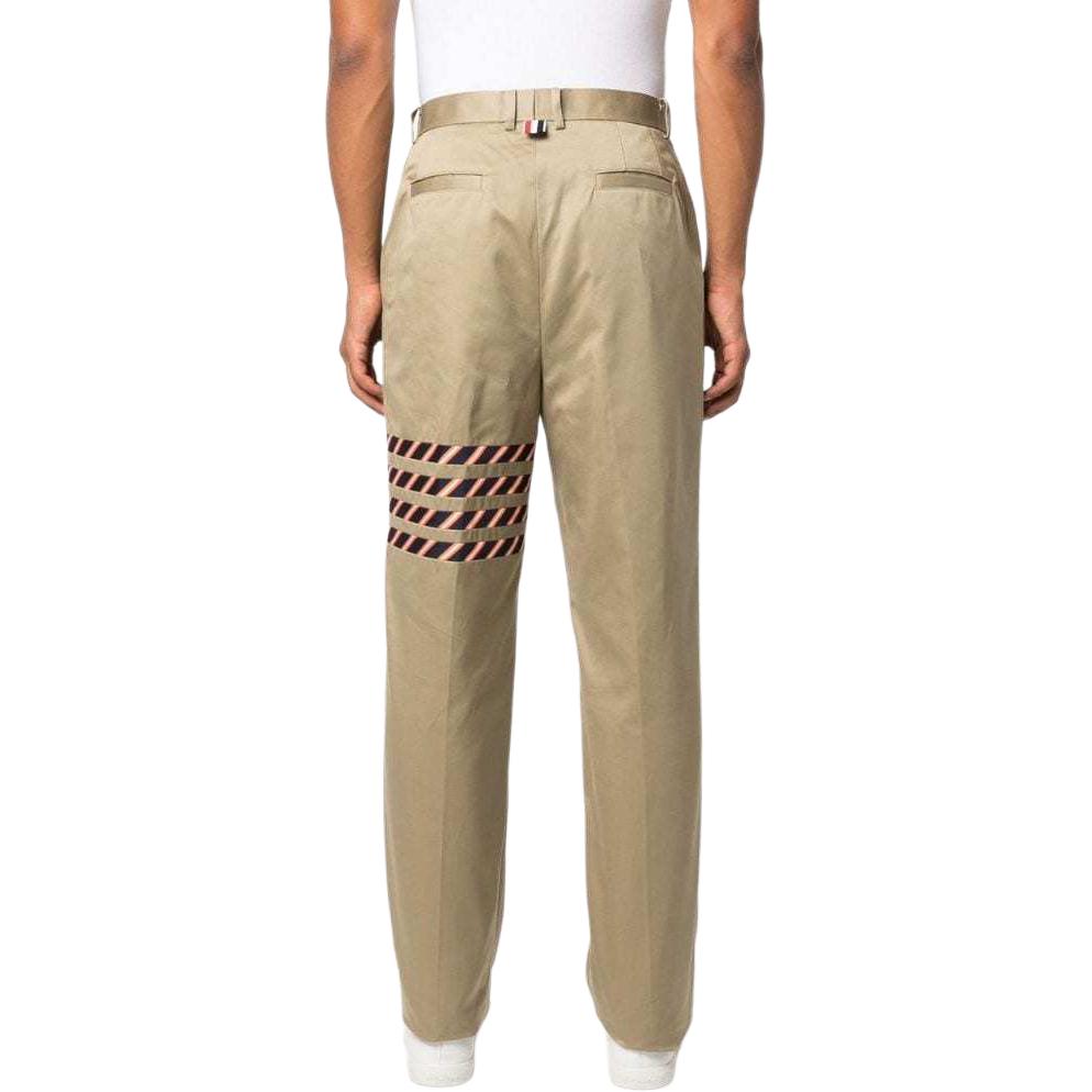 Details for THOM BROWNE 2022秋冬條紋細節高腰直筒長褲卡其色男款 MTU316A-03788-275