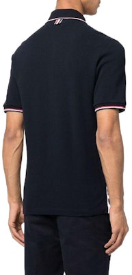 톰 브라운 FW22 스트라이프 버튼 폴로 셔츠 네이비 블루 썸머 스타일. MJP156G-07975-415 Shop 톰 브라운 FW22 스트라이프 버튼 폴로 셔츠 네이비 블루 썸머 스타일. MJP156G-07975-415