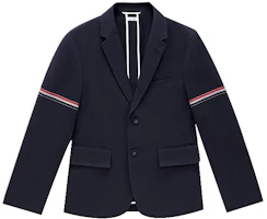 Order 톰브라운 FW22 스트라이프 프린트 싱글브레스티드 수트 네이비 남성용. MJU426A-F0092-415