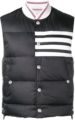 THOM BROWNE FW22 Striped Single-Breasted Vest Black MVD017X-05411-001 Buy THOM BROWNE FW22 Striped Single-Breasted Vest Black MVD017X-05411-001