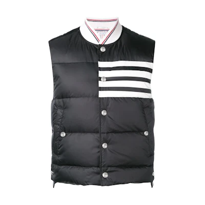 THOM BROWNE FW22 Striped Single-Breasted Vest Black MVD017X-05411-001