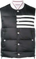 Order THOM BROWNE FW22 Striped Single-Breasted Vest Black MVD017X-05411-001