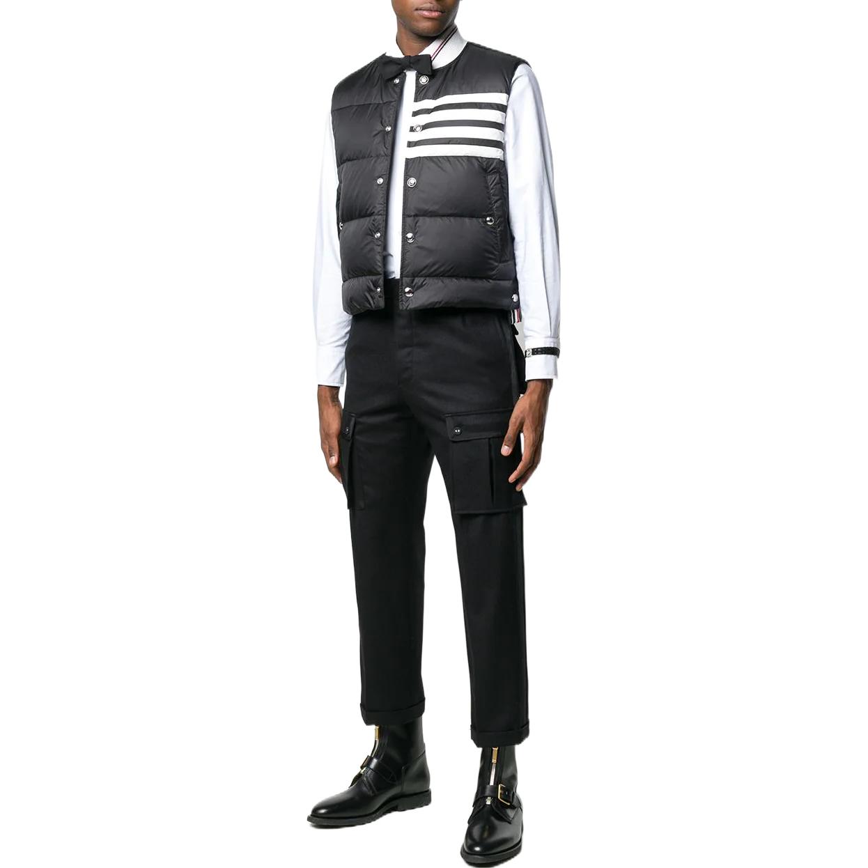 Lookbook THOM BROWNE FW22 Striped Single-Breasted Vest  Black MVD017X-05411-001