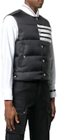 Purchase THOM BROWNE FW22 Striped Single-Breasted Vest Black MVD017X-05411-001