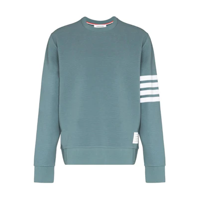 Thom Browne FW22 Striped Sweatshirt Mens Peacock Green MJT330A-08138-420