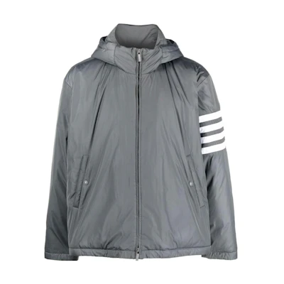Thom Browne FW22 Striped Zip-Up Jacket Gray MJD102X-07259-035