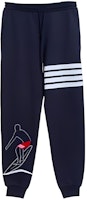 THOM BROWNE FW22 Surf Print Casual Sweatpants Navy Blue Fashion. MJQ105E-00535-415 THOM BROWNE FW22 Surf Print Casual Sweatpants Navy Blue Fashion. MJQ105E-00535-415