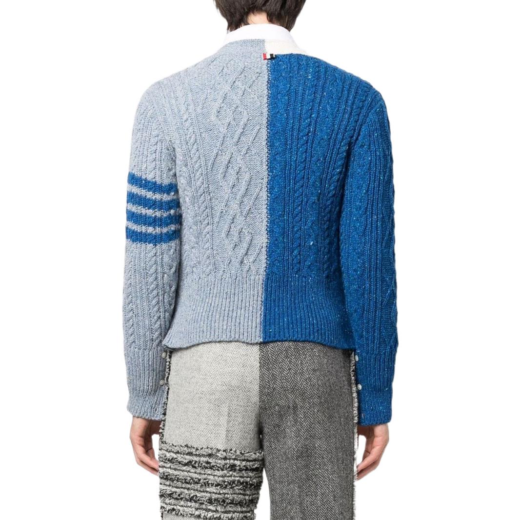 THOM BROWNE FW22 Two-Tone Cable Knit Sweater Multicolor MKC409F-Y1506-422 圖 4