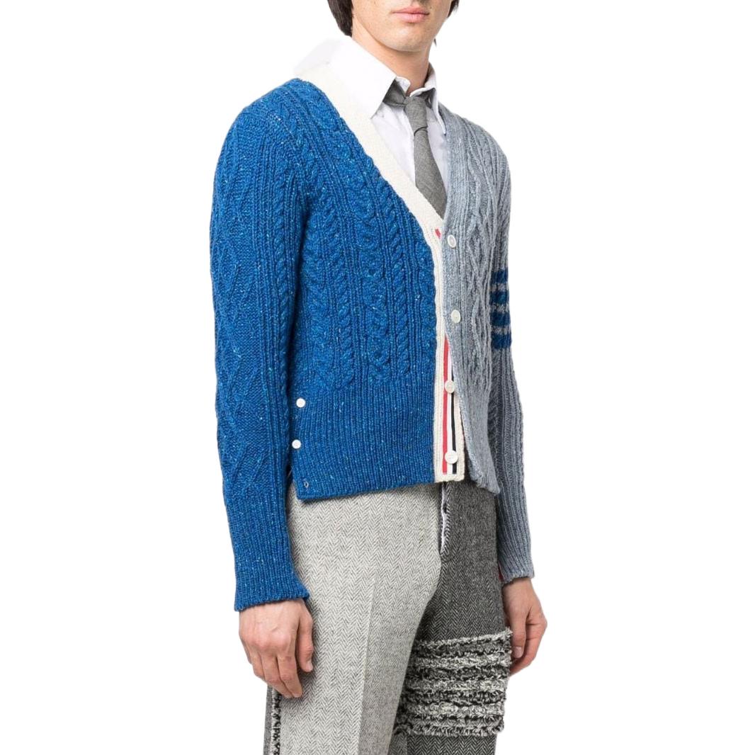 THOM BROWNE FW22 Two-Tone Cable Knit Sweater Multicolor MKC409F-Y1506-422 圖 5