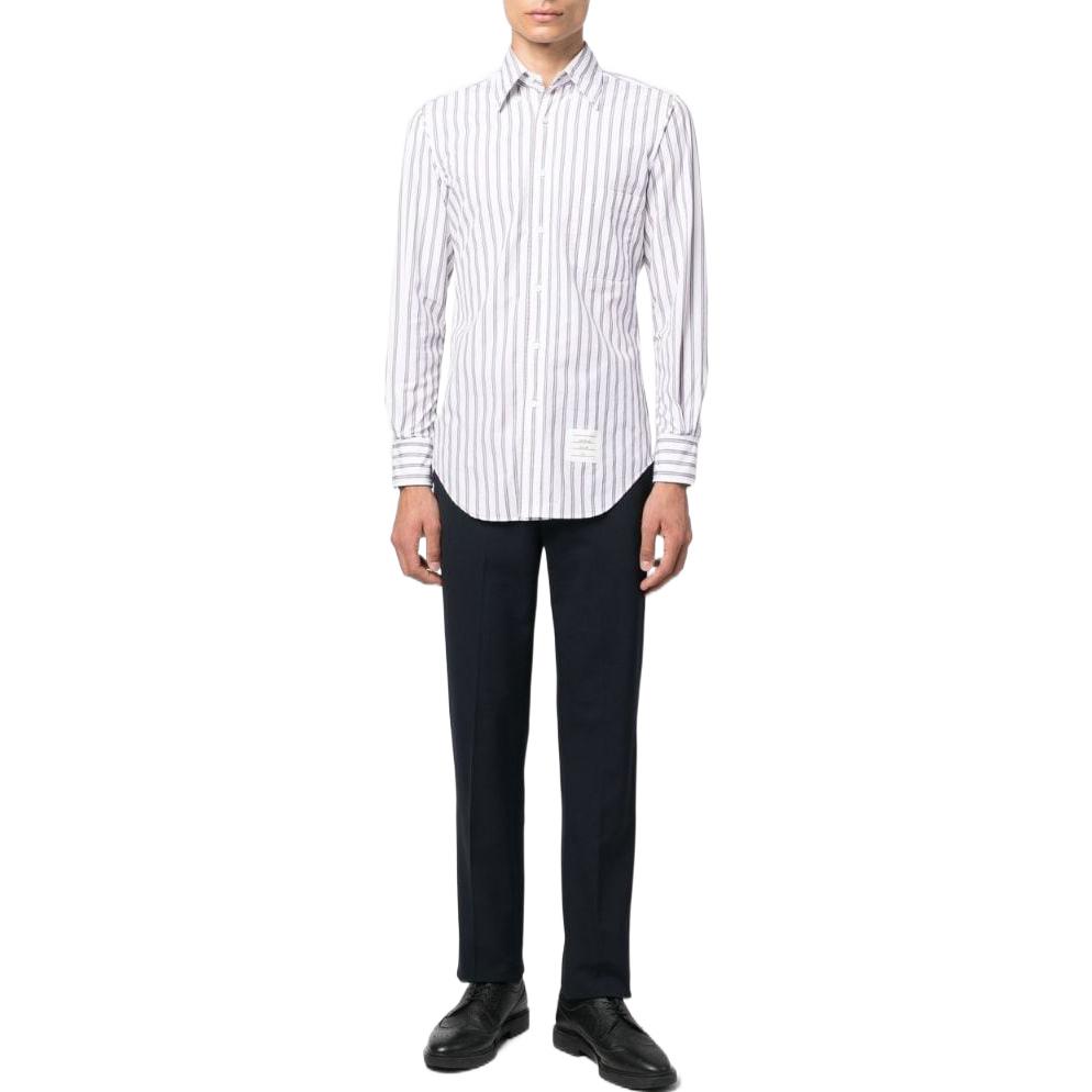Thom Browne FW22 White Long Sleeve Shirt with Stripe Detail Menswear MWL001A-F0004-960 圖 3