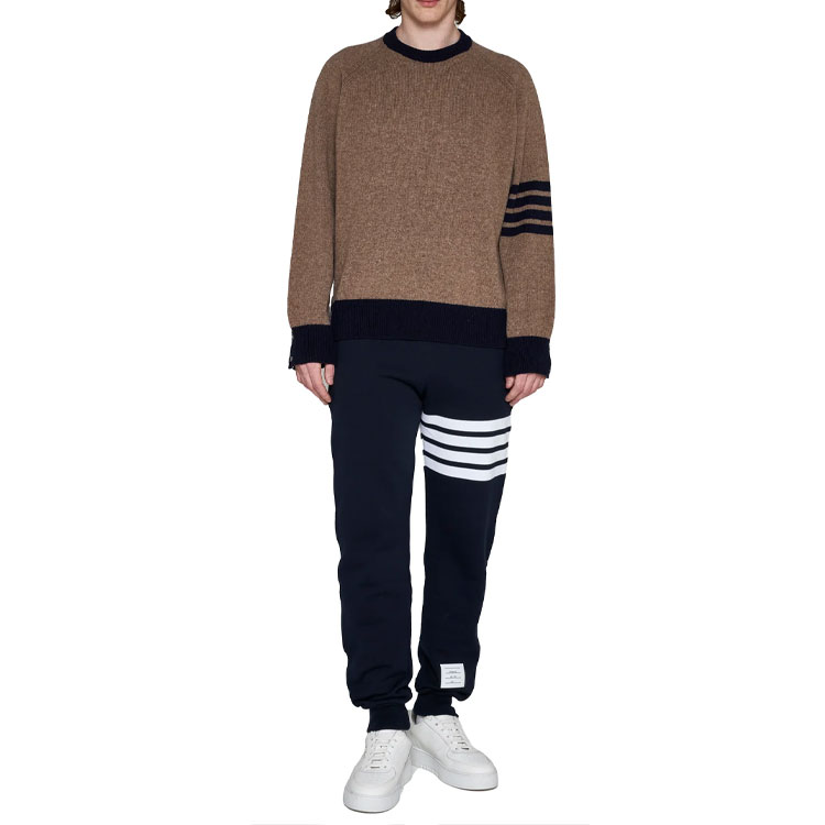 THOM BROWNE FW23  Brown Classic 4-Bar Wool Colorblock Sweater. MKA467A-Y1026-215 圖 3