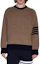 Shop THOM BROWNE FW23 Brown Classic 4-Bar Wool Colorblock Sweater. MKA467A-Y1026-215