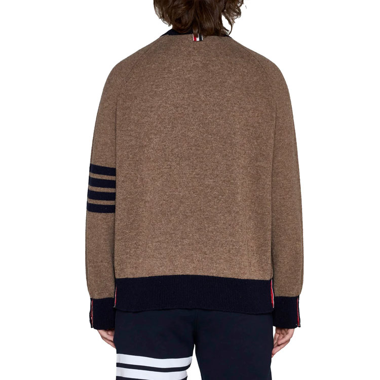 THOM BROWNE FW23  Brown Classic 4-Bar Wool Colorblock Sweater. MKA467A-Y1026-215 圖 5