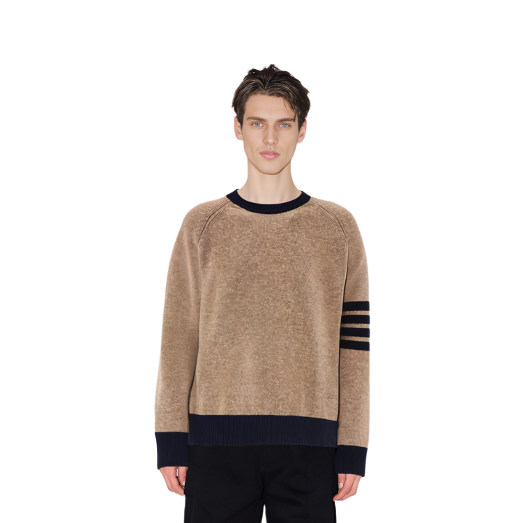 THOM BROWNE FW23  Brown Classic 4-Bar Wool Colorblock Sweater. MKA467A-Y1026-215 圖 6