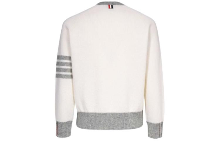 Lookbook THOM BROWNE FW23 Classic 4-Stripe Wool Knit Pullover Sweater - Putih MKA467A-Y1026-100