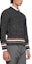 Lookbook THOM BROWNE FW23 Sweater Rajutan Longgar Mohair Abu-Abu Bergaris Wol. MKA369A-Y1502-025