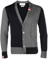 Thom Browne FW23 Grey Blue V-Neck Wool Cardigan Sweater. MKC489F-Y1014-415 Thom Browne FW23 Grey Blue V-Neck Wool Cardigan Sweater. MKC489F-Y1014-415