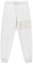 Order Pantalones de Punto Blancos Naturales Thom Browne FW23 con Diseño de Cuatro Rayas. MJQ177A-06910-113