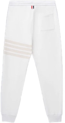 Pantalones de Punto Blancos Naturales Thom Browne FW23 con Diseño de Cuatro Rayas. MJQ177A-06910-113 Lookbook Pantalones de Punto Blancos Naturales Thom Browne FW23 con Diseño de Cuatro Rayas. MJQ177A-06910-113