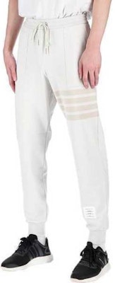 Pantalones de Punto Blancos Naturales Thom Browne FW23 con Diseño de Cuatro Rayas. MJQ177A-06910-113 Shop Pantalones de Punto Blancos Naturales Thom Browne FW23 con Diseño de Cuatro Rayas. MJQ177A-06910-113