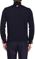 Shop THOM BROWNE FW23 修身羊毛高領毛衣 藍色 MKA475A-Y1014-415