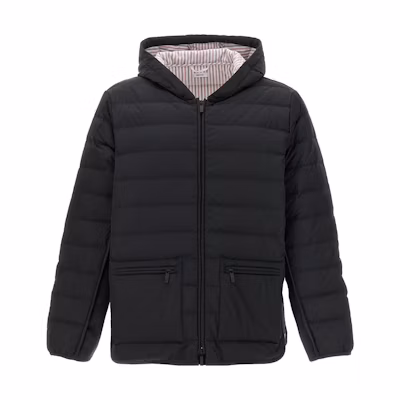 Thom Browne FW23 Solid Color Zip-Up Hoodie Jacket MJD105X-07259-015