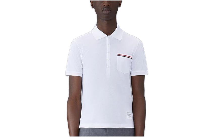 Thom Browne FW23  Solid Polo Shirt with Pocket Stripe Detail. MJP022A01455 圖 2