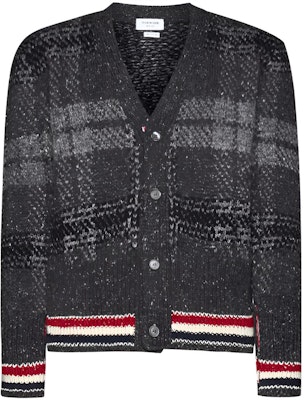 톰 브라운 FW23 브이넥 스트라이프 가디건 스웨터 - 다크 그레이. MKC431A-Y1506-025 Buy 톰 브라운 FW23 브이넥 스트라이프 가디건 스웨터 - 다크 그레이. MKC431A-Y1506-025