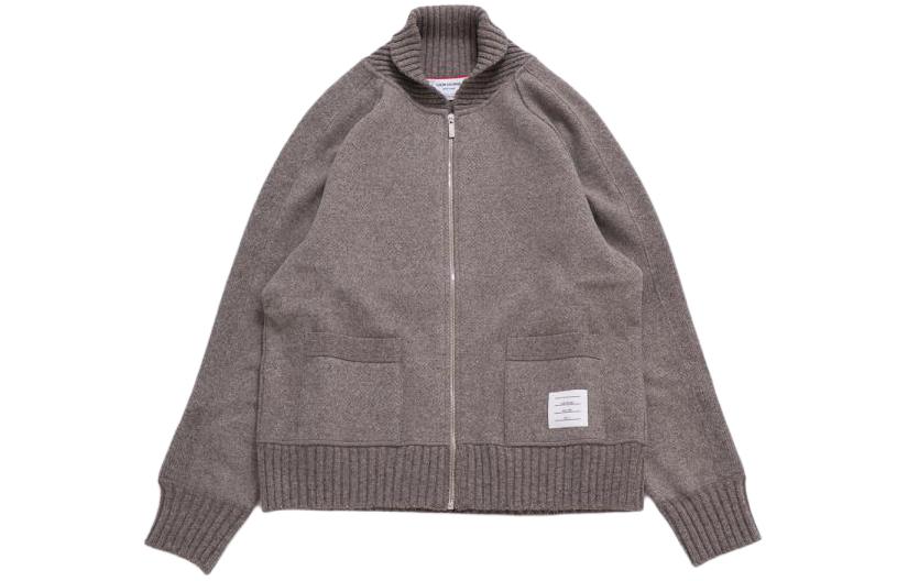 Thom Browne FW23 Brown Solid Zip-Up Collar Jacket MJT391A-J0090-215