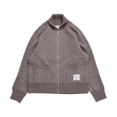 Thom Browne FW23 Brown Solid Zip-Up Collar Jacket MJT391A-J0090-215