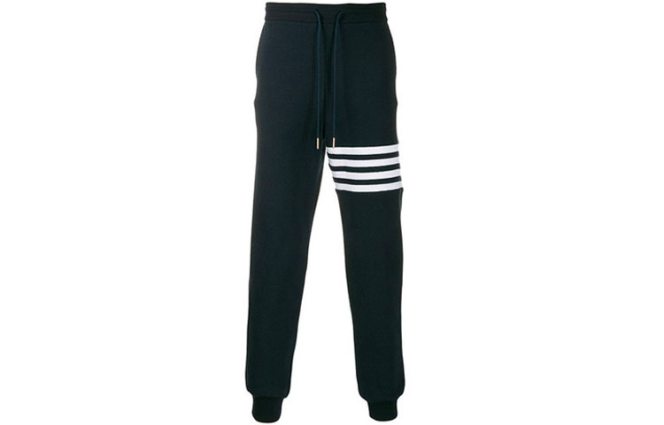 THOM BROWNE FW23 Classic 4-Stripe Navy Waffle Knit Joggers Men’s MJQ082A-06452-415