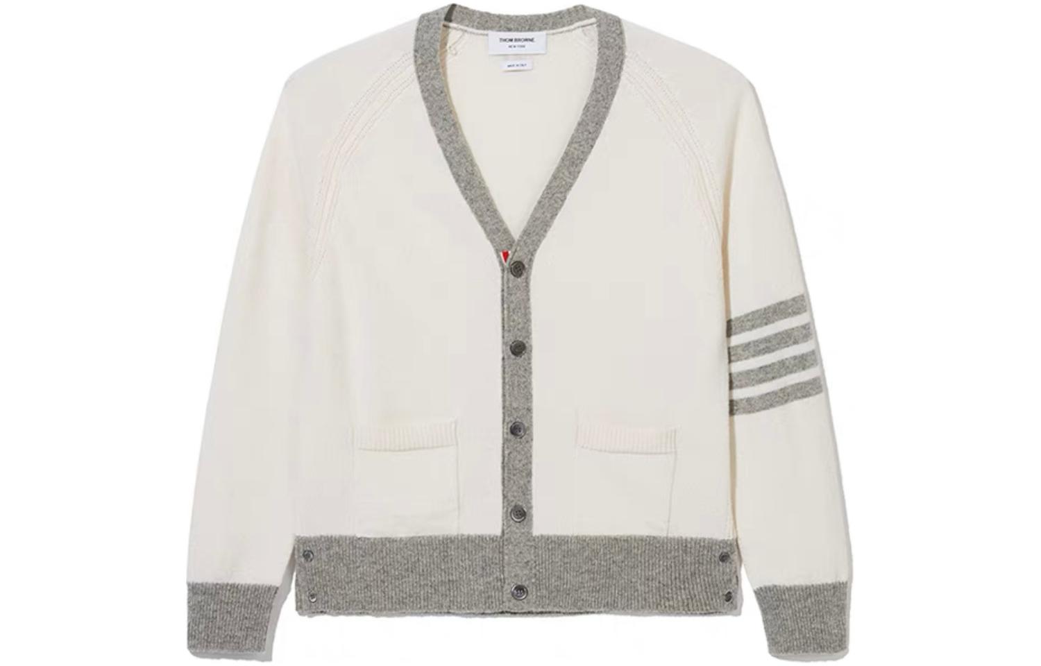 Thom Browne FW23 Classic Ivy League V-Neck Loose Fit Sweater White - . MKC485AY1026 圖 2