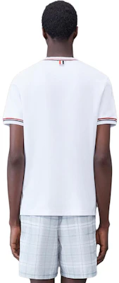 Thom Browne FW23 色塊米蘭條紋白色短袖T恤。 MJS231A-J0055-100 Shop Thom Browne FW23 色塊米蘭條紋白色短袖T恤。 MJS231A-J0055-100