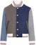 Order Thom Browne FW23 Jaket Varsity Multicolor Pria Striped Colorblock. MJO099F-F0069-215
