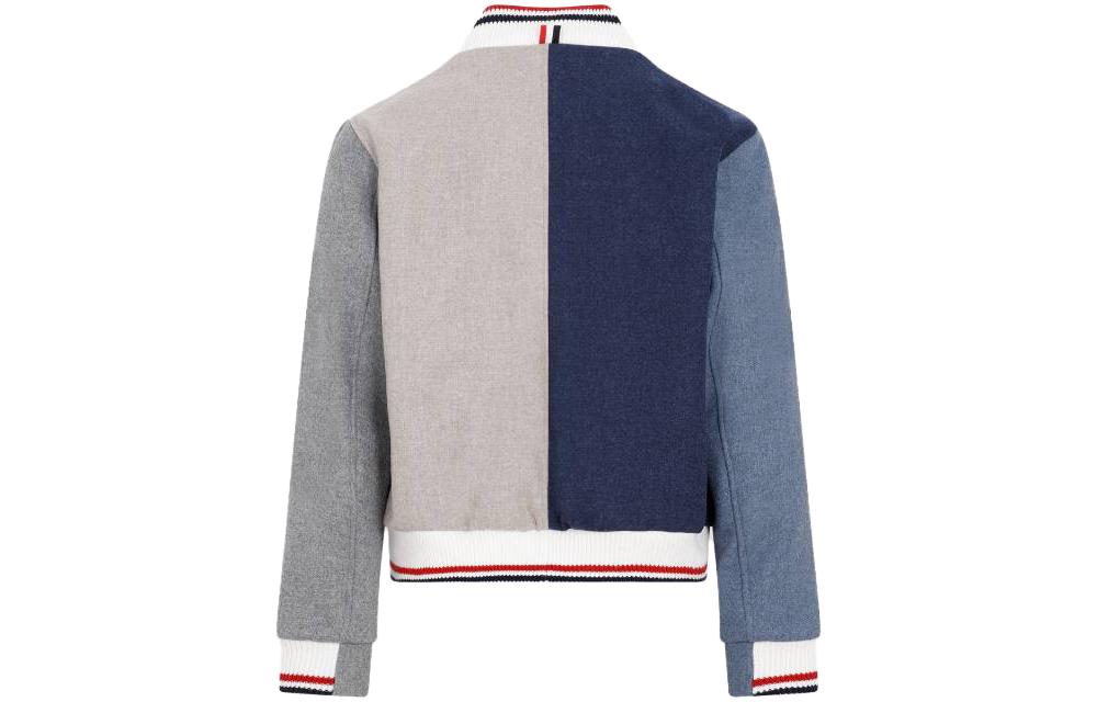 Lookbook Thom Browne FW23 Jaket Varsity Multicolor Pria Striped Colorblock. MJO099F-F0069-215