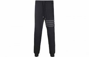 THOM BROWNE FW23 Grey Four-Bar Waffle Knit Joggers Carbon Gray. MJQ082A-06452-015 THOM BROWNE FW23 Grey Four-Bar Waffle Knit Joggers Carbon Gray. MJQ082A-06452-015