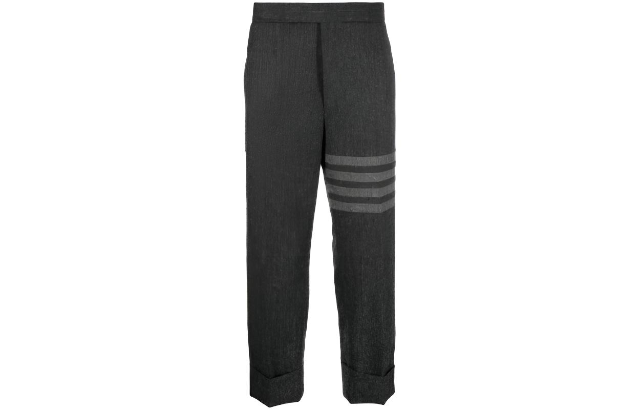 Thom Browne FW23 Grey Stripe Loose Straight-Leg Casual Pants Men Grey. MTC213A-05385-025