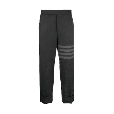 Thom Browne FW23 Grey Stripe Loose Straight-Leg Casual Pants Men Grey. MTC213A-05385-025