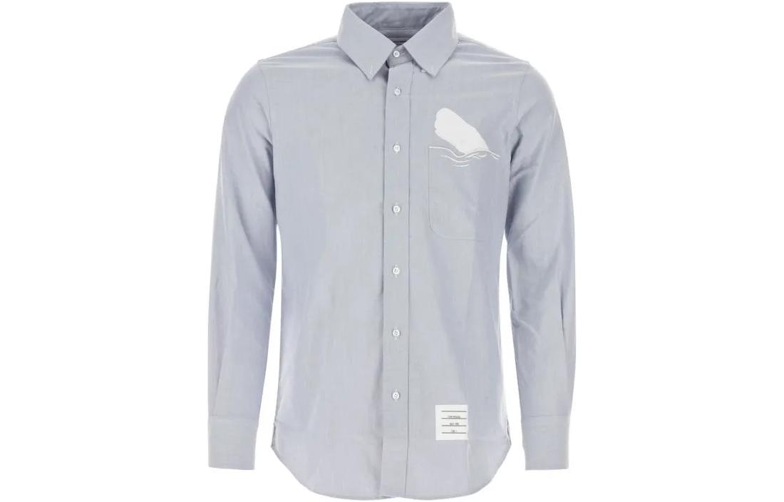 THOM BROWNE FW23 Light Blue Button-Up  Long Sleeve Shirt. MWL272E-E0668-480 圖 2