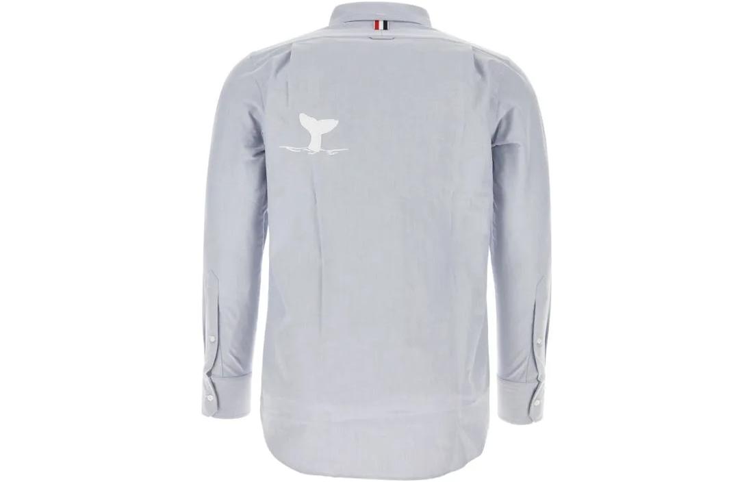 THOM BROWNE FW23 Light Blue Button-Up  Long Sleeve Shirt. MWL272E-E0668-480 圖 3