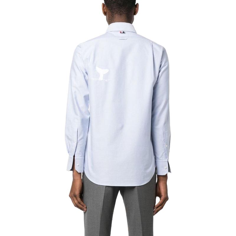 THOM BROWNE FW23 Light Blue Button-Up  Long Sleeve Shirt. MWL272E-E0668-480 圖 7