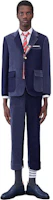 Lookbook THOM BROWNE FW23 Navy Blue Striped Notch Lapel Single-Breasted Blazer Men. MJU558F-03793-415