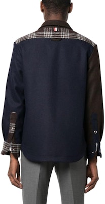 THOM BROWNE FW23 格紋拼接單排扣外套 男士深棕色. MJO055F-F0344-205 Shop THOM BROWNE FW23 格紋拼接單排扣外套 男士深棕色. MJO055F-F0344-205