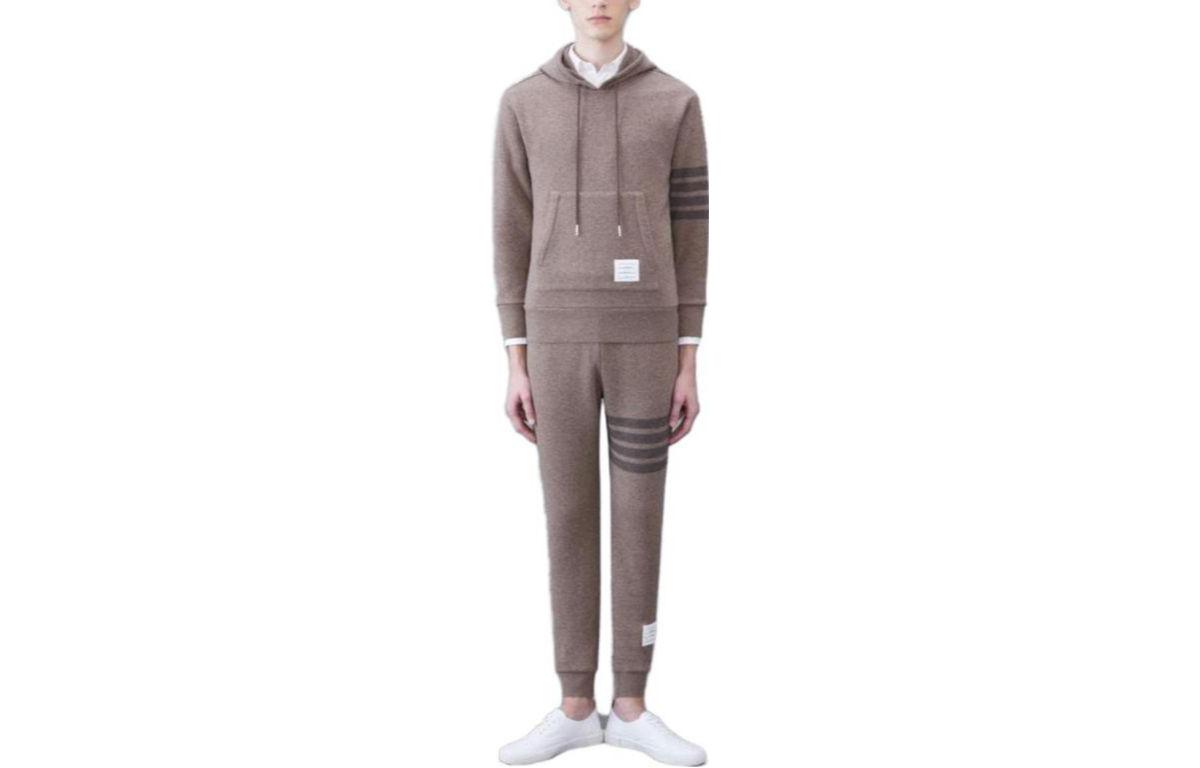 Order THOM BROWNE FW23 Pre-Fall Celana Panjang Santai Rajut Coklat. MJQ179A-J0088-210