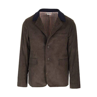 Thom Browne FW23 Pre-Fall Brown Solid Single-Breasted Long-Sleeve Jacket MJU471C-F0220-205