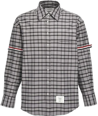 Camisa de Manga Larga Cuadros Thom Browne FW23 Pre-Fall Gris para Hombre. MWL389A-F0356-035 Order Camisa de Manga Larga Cuadros Thom Browne FW23 Pre-Fall Gris para Hombre. MWL389A-F0356-035